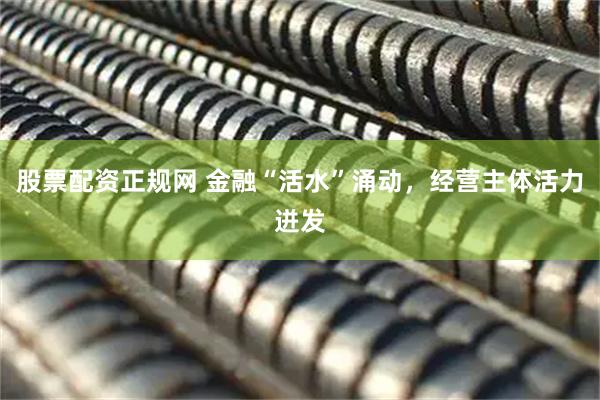 股票配资正规网 金融“活水”涌动，经营主体活力迸发